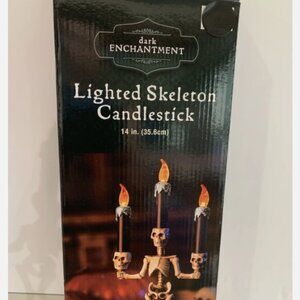 Dark Enchantment LED Lighted Skeleton Candlestick Halloween Decor